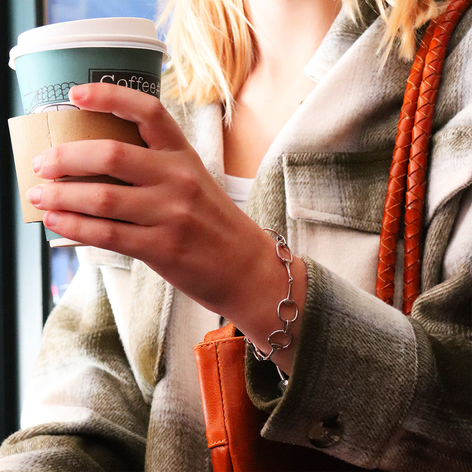 Personalised Sterling Silver Snaffle Bit Bracelet