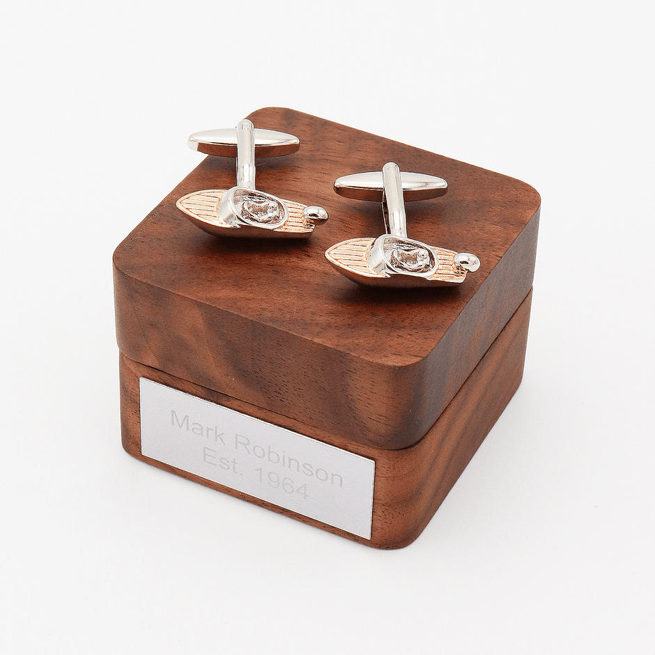 Personalised Two Tone Speedboat Cufflinks