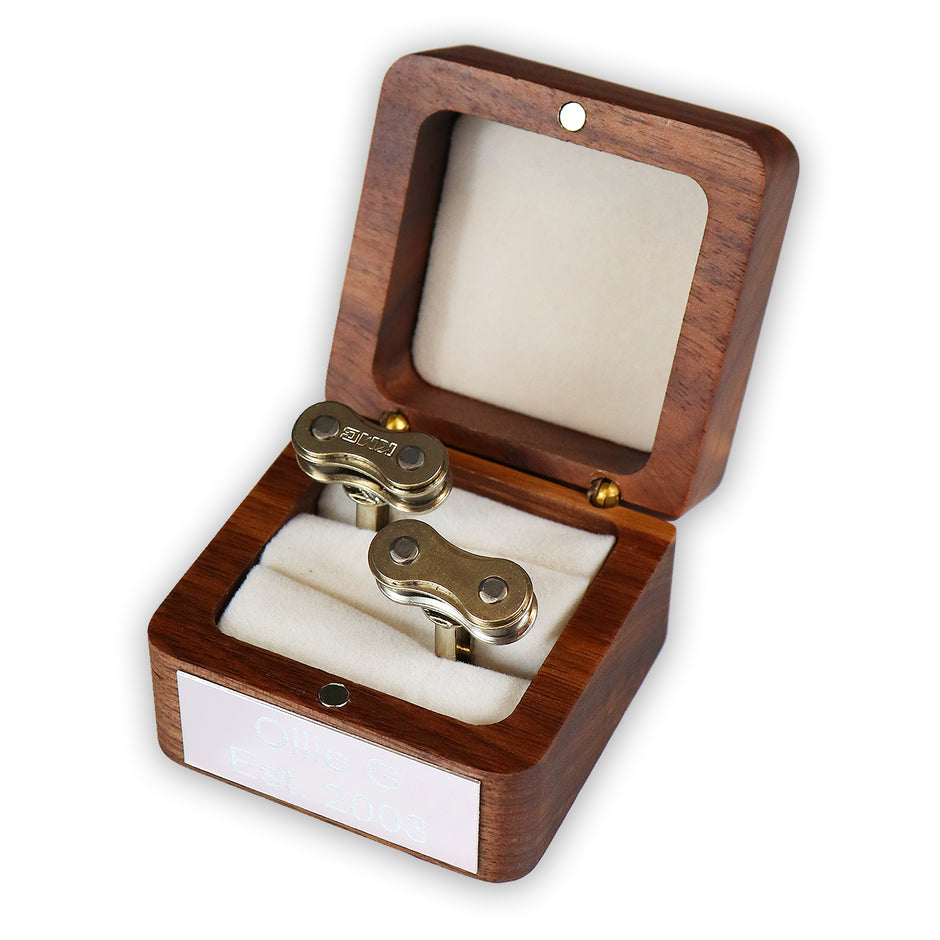 Personalised Bike Chain Cufflinks Silver