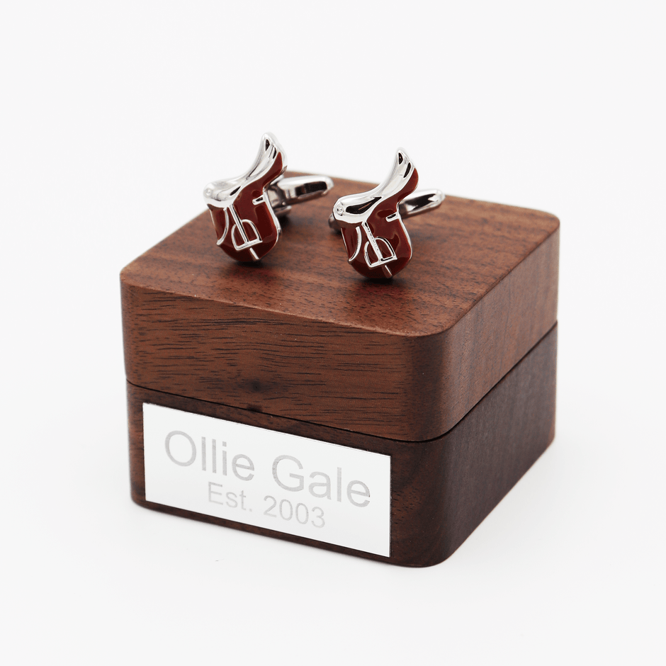 Personalised Horse Riding Saddle Cufflinks
