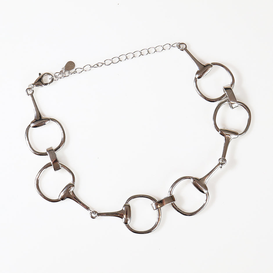 Personalised Sterling Silver Snaffle Bit Bracelet