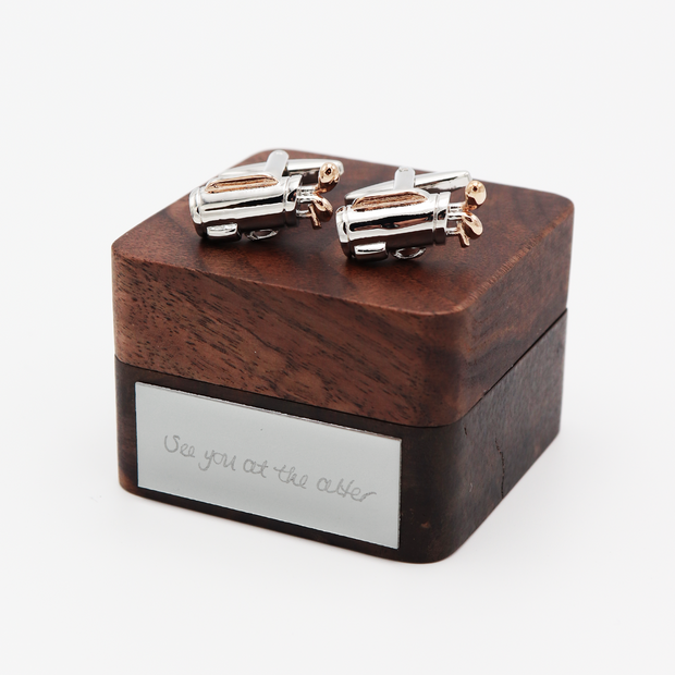 Personalised Two Tone Golf Bag Cufflinks