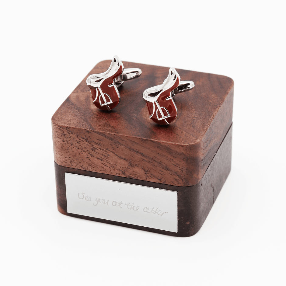 Personalised Horse Riding Saddle Cufflinks