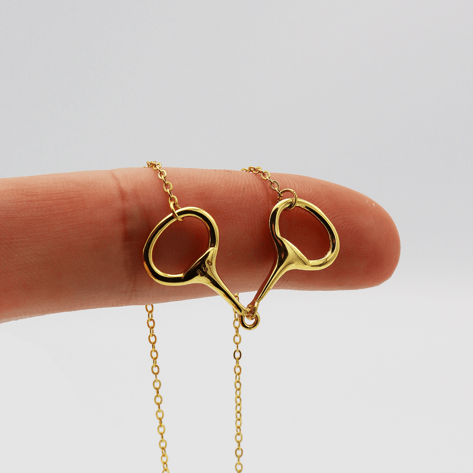 Personalised Gold or Silver Snaffle Bit Necklace