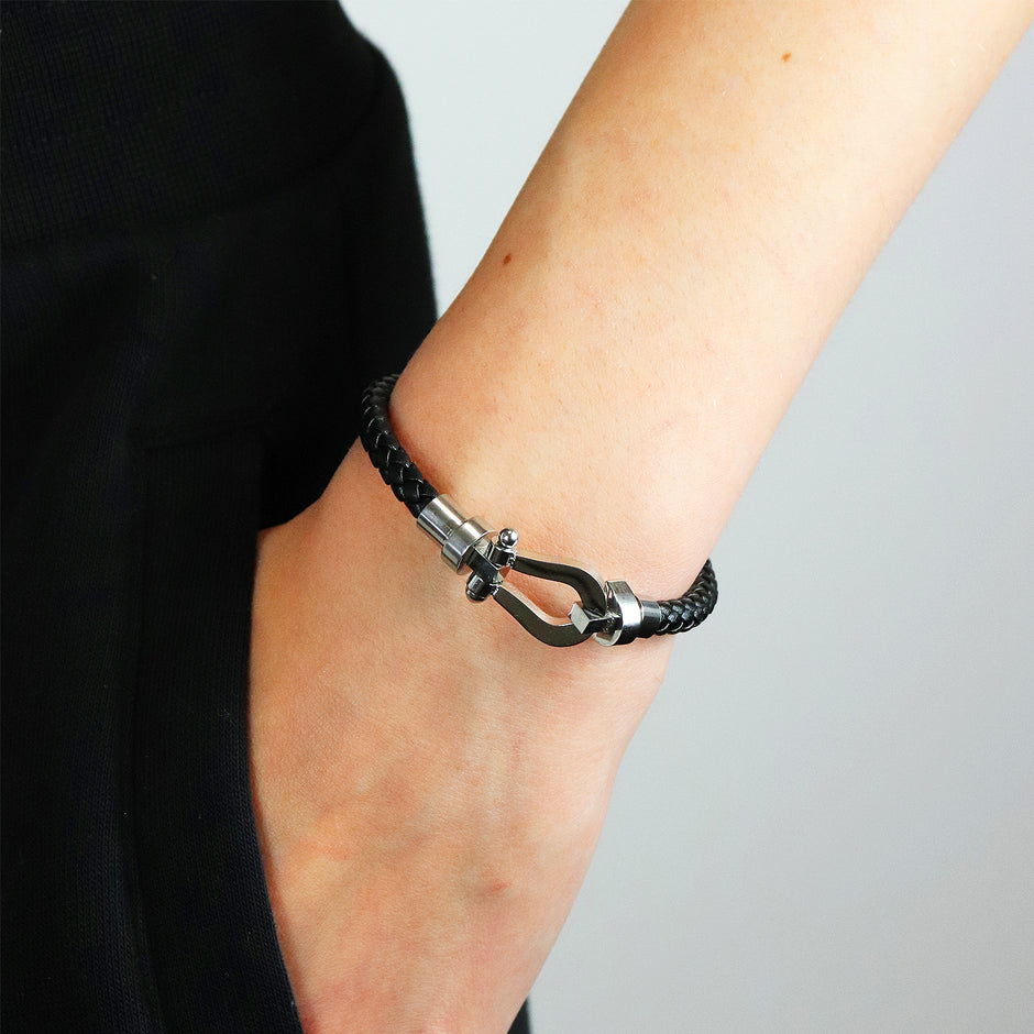 Personalised Leather Horseshoe Bracelet