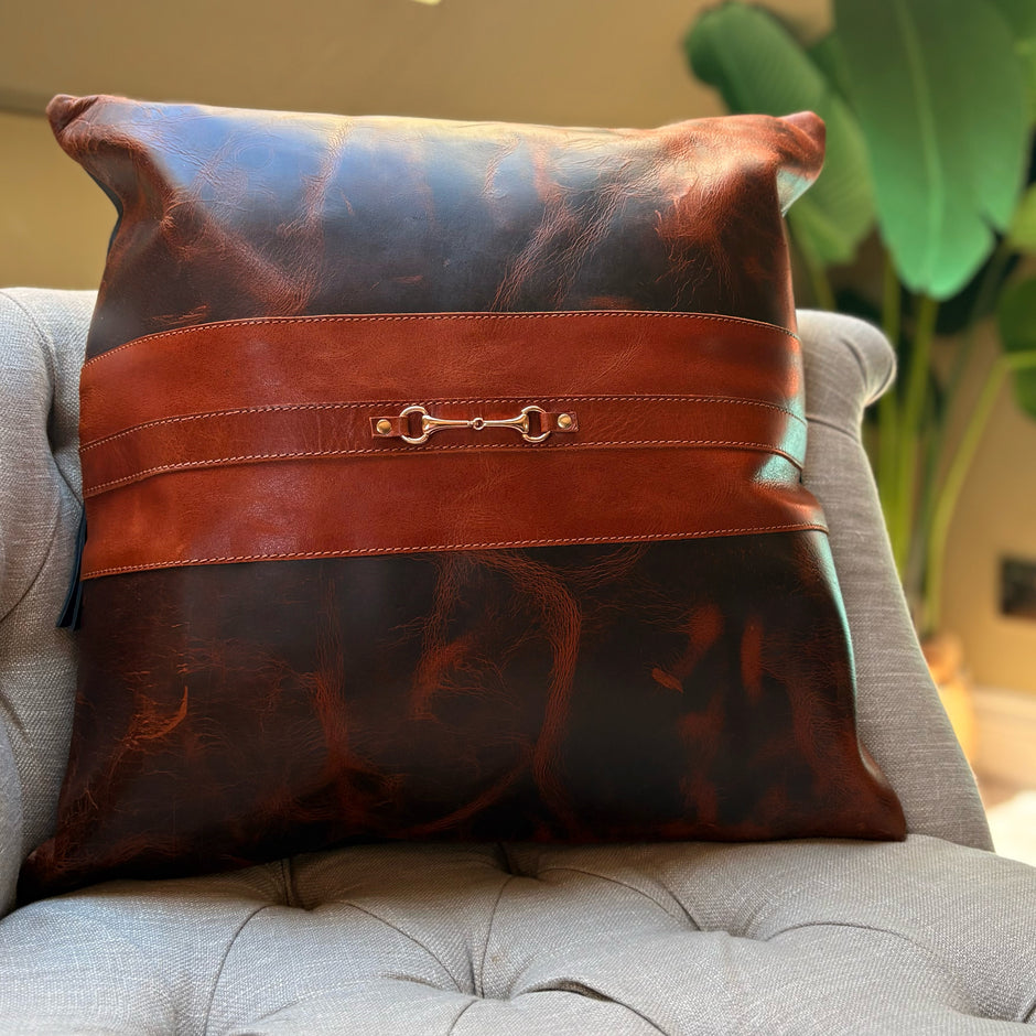 Leather Equestrian Snaffle Bit Cushion