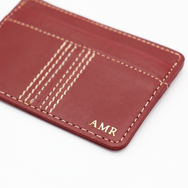 Personalised Leather Cricket Card Holder
