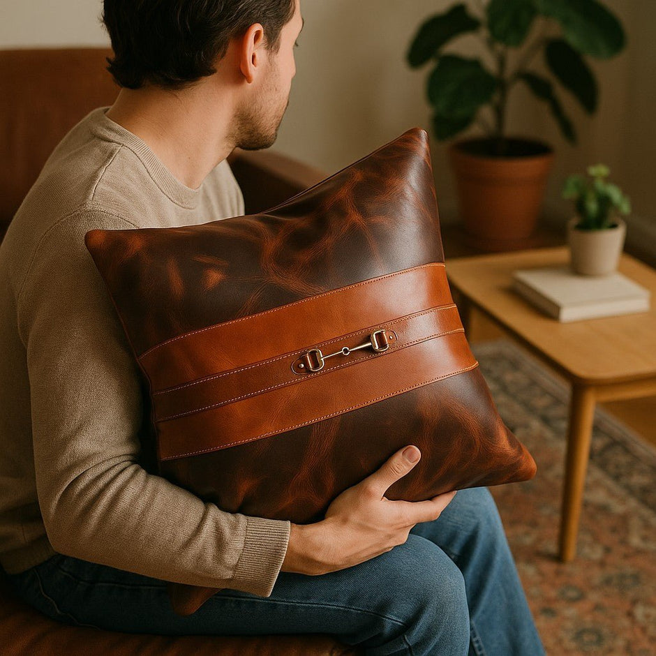 Leather Equestrian Snaffle Bit Cushion