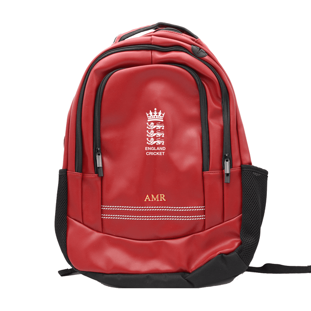 Personalised England Cricket Red Rucksack