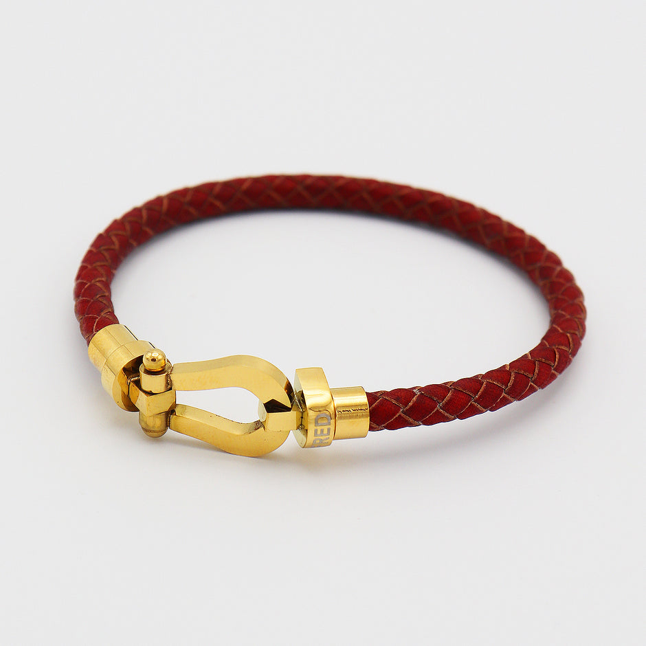 Personalised Leather Horseshoe Bracelet