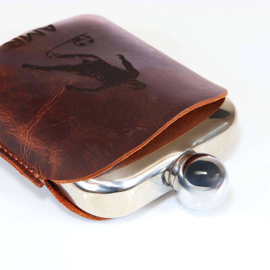 Personalised Buffalo Leather Sports Hipflask