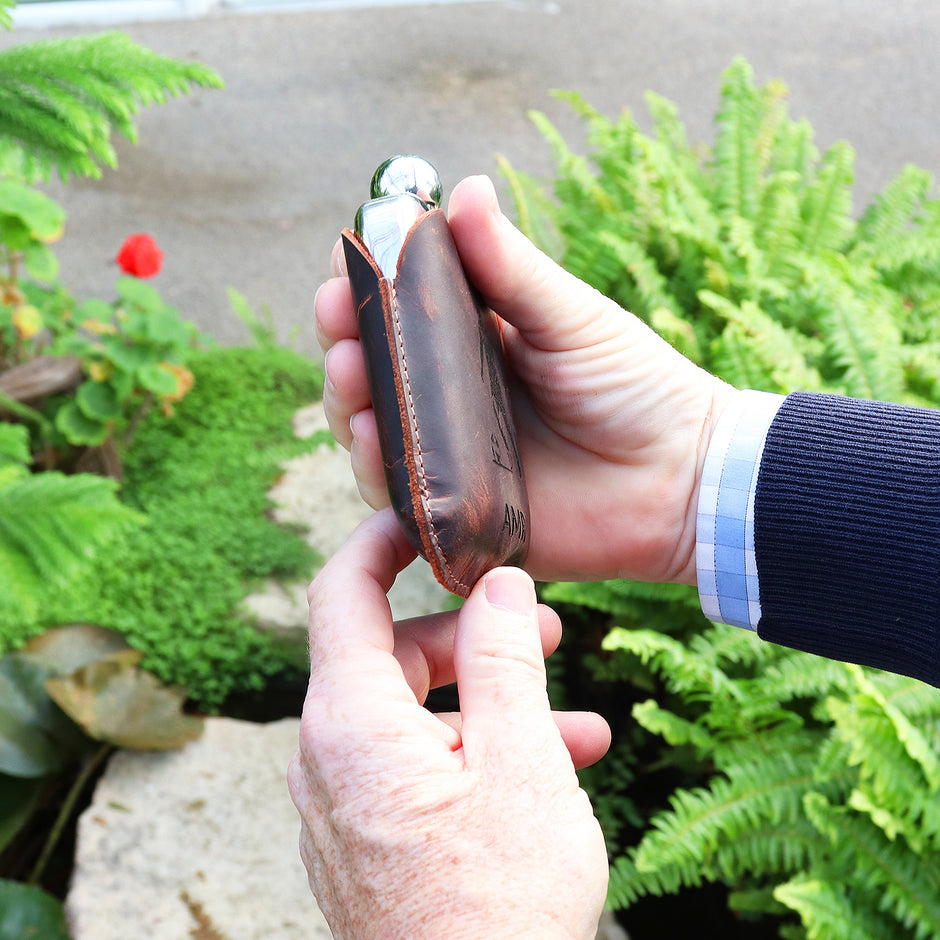 Personalised Buffalo Leather Sports Hipflask