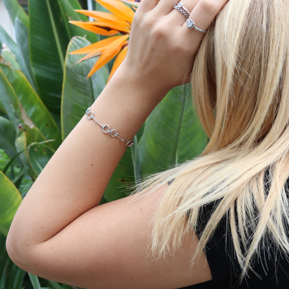 Petite Sterling Silver Snaffle Bit Bracelet