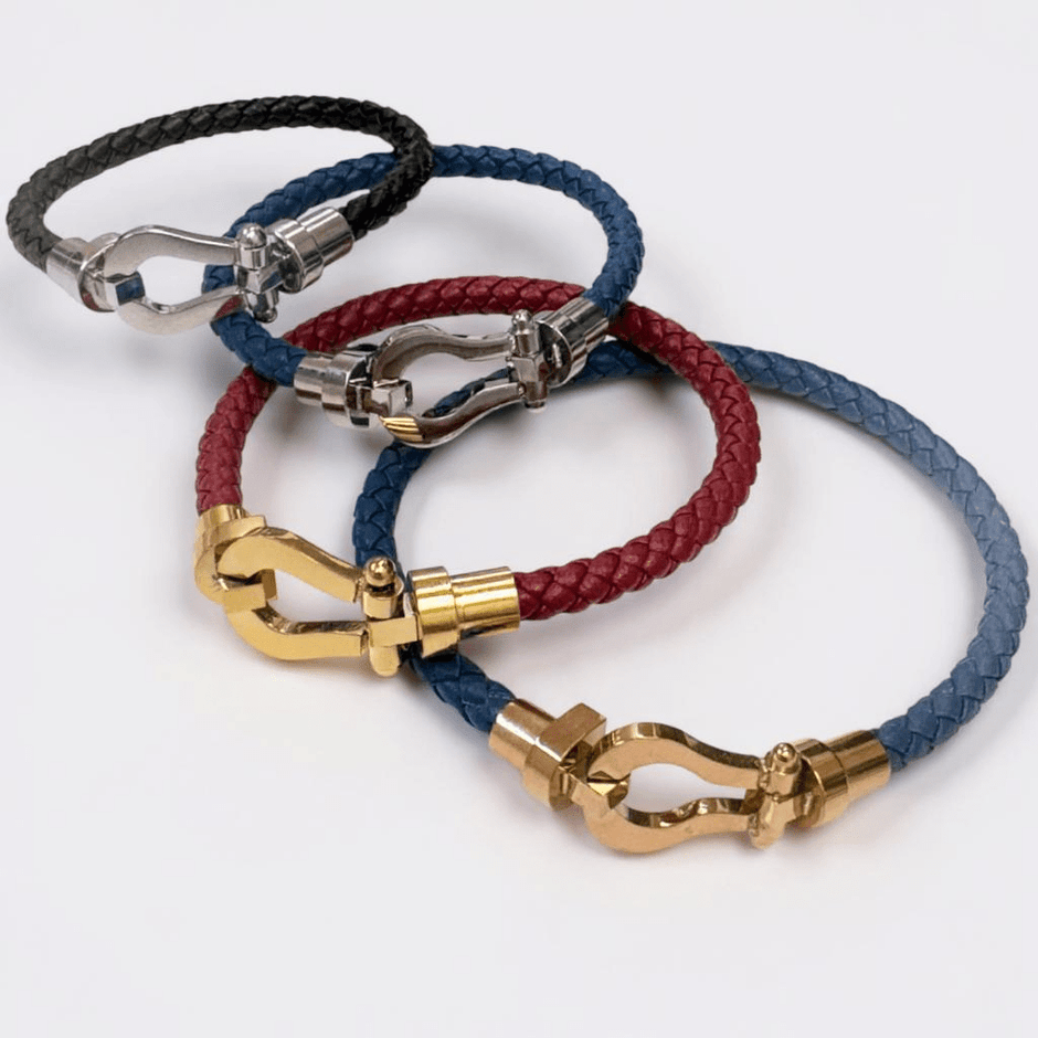 Personalised Leather Horseshoe Bracelet