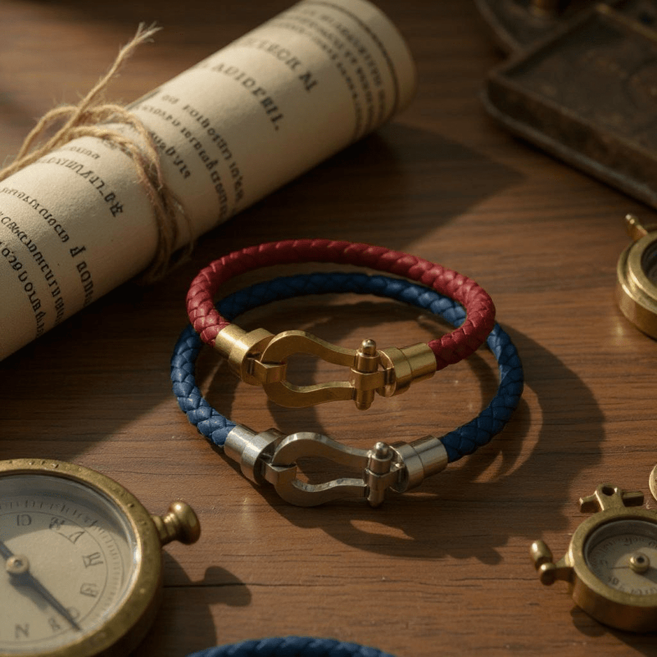 Personalised Leather Horseshoe Bracelet