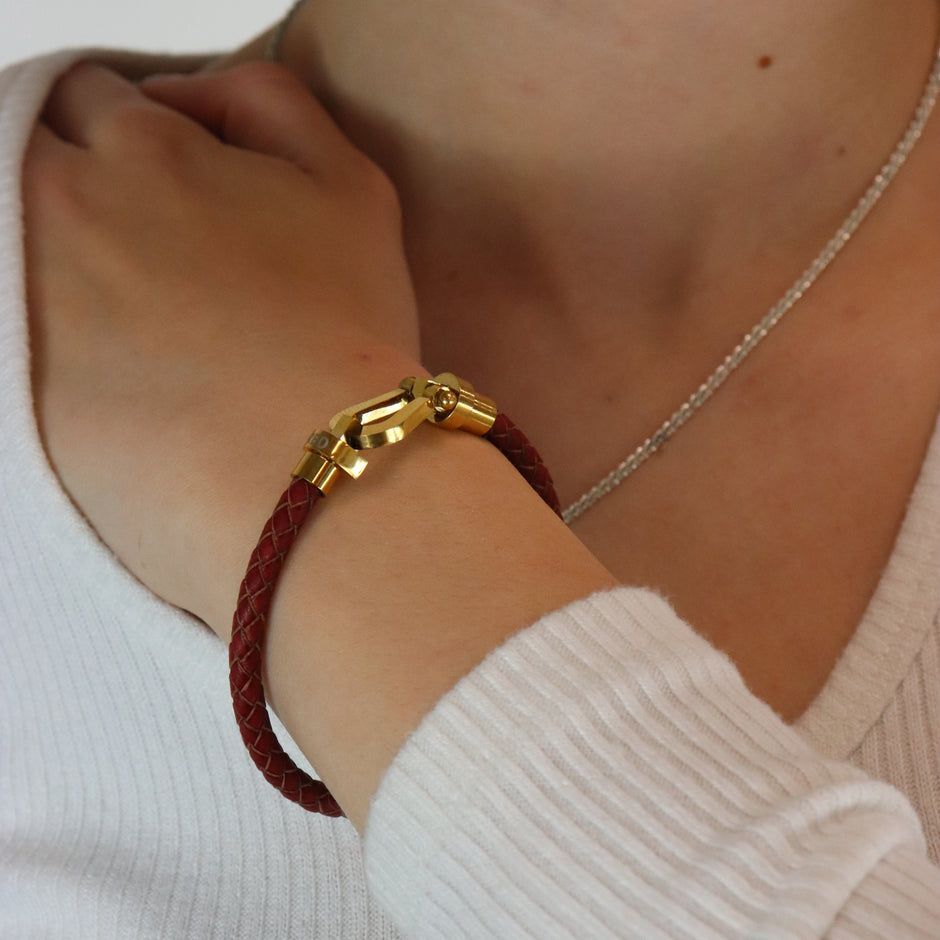 Personalised Leather Horseshoe Bracelet