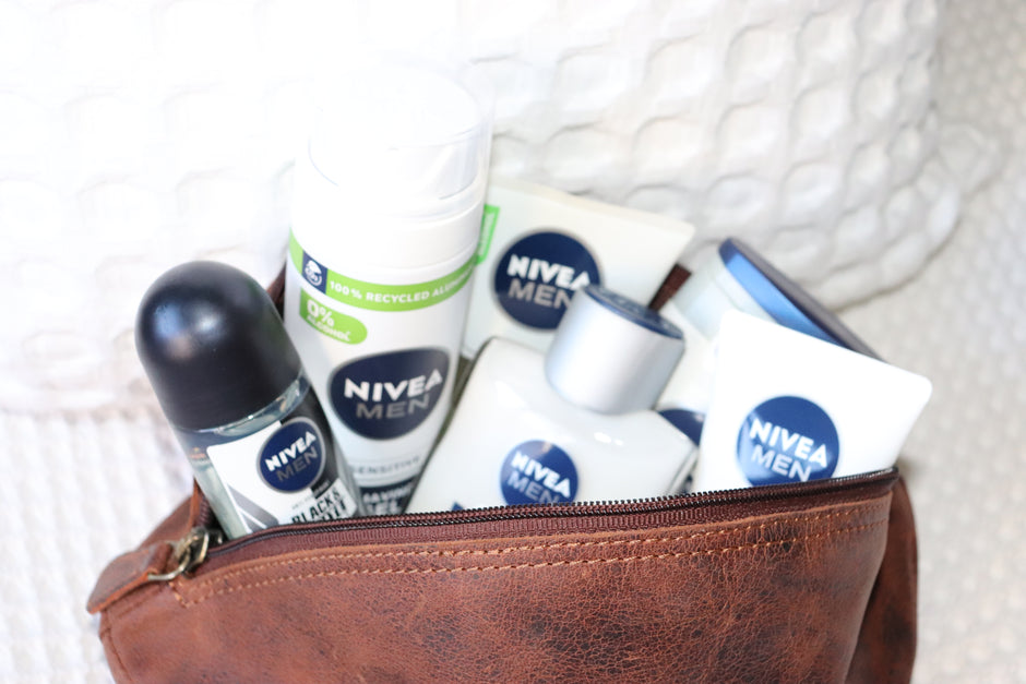 Personalised Leather Rugby Ball Wash Bag
