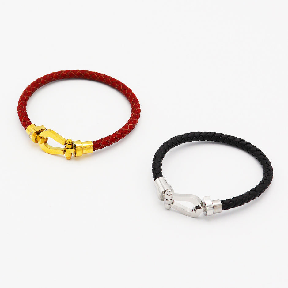 Personalised Leather Horseshoe Bracelet