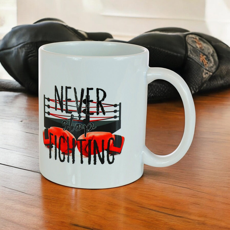 Boxing 'Never Stop Fighting' Mug