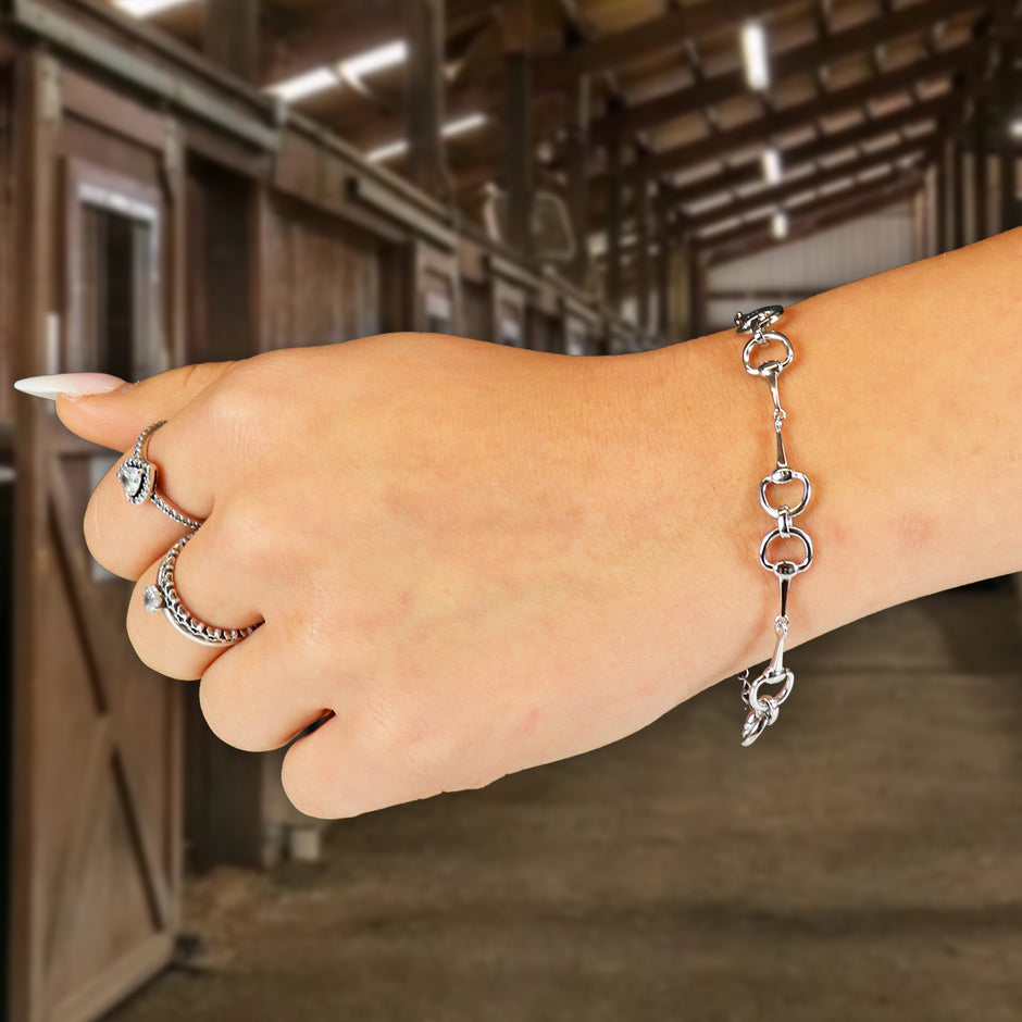 Petite Sterling Silver Snaffle Bit Bracelet