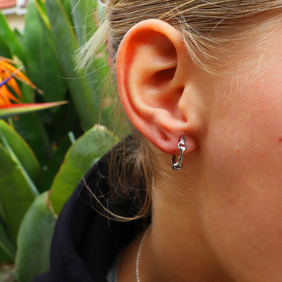 Personalised Sterling Silver Snaffle Hoop Earrings