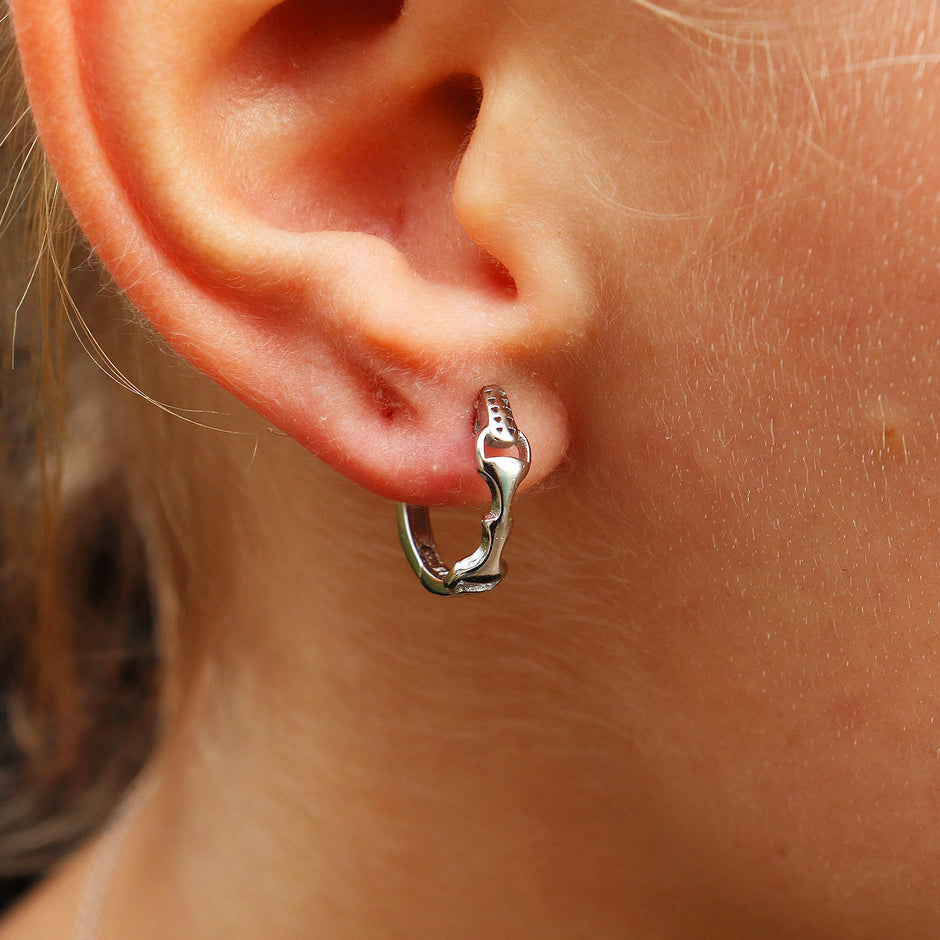 Personalised Sterling Silver Snaffle Hoop Earrings