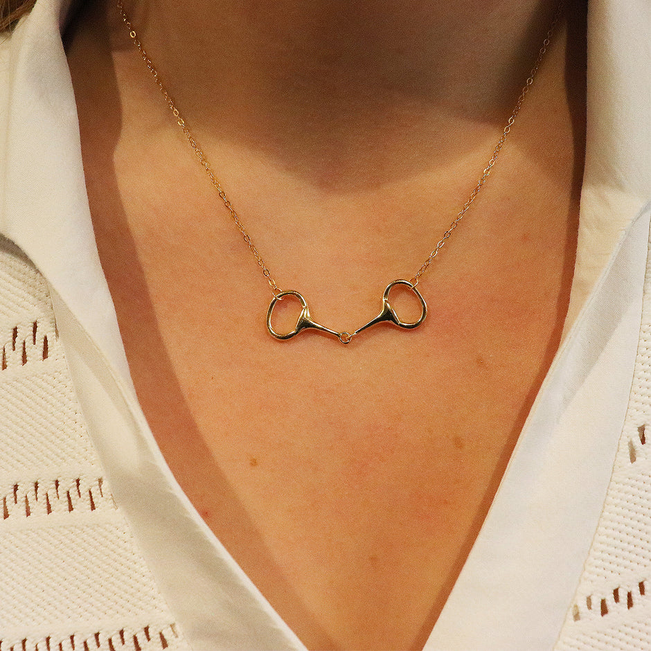 Personalised Gold or Silver Snaffle Bit Necklace