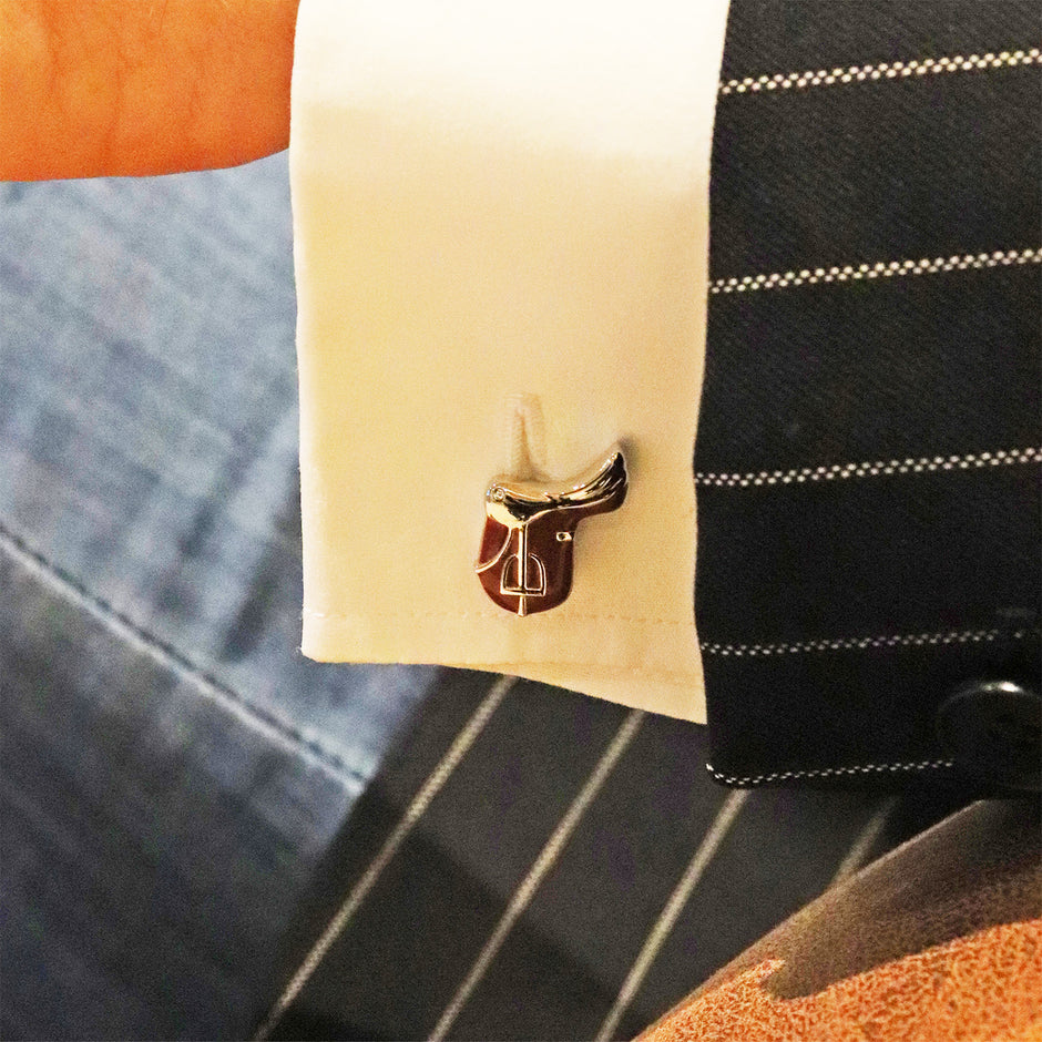 Personalised Horse Riding Saddle Cufflinks