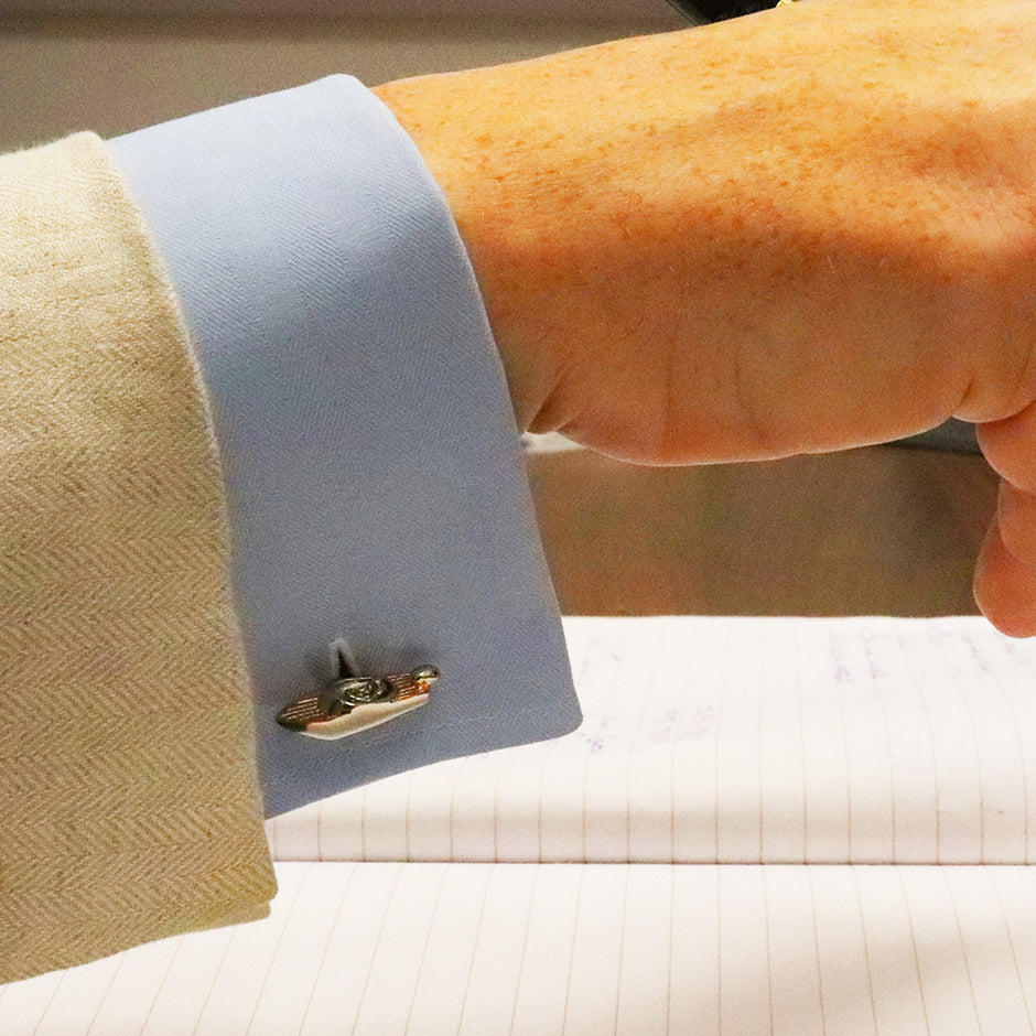 Personalised Two Tone Speedboat Cufflinks