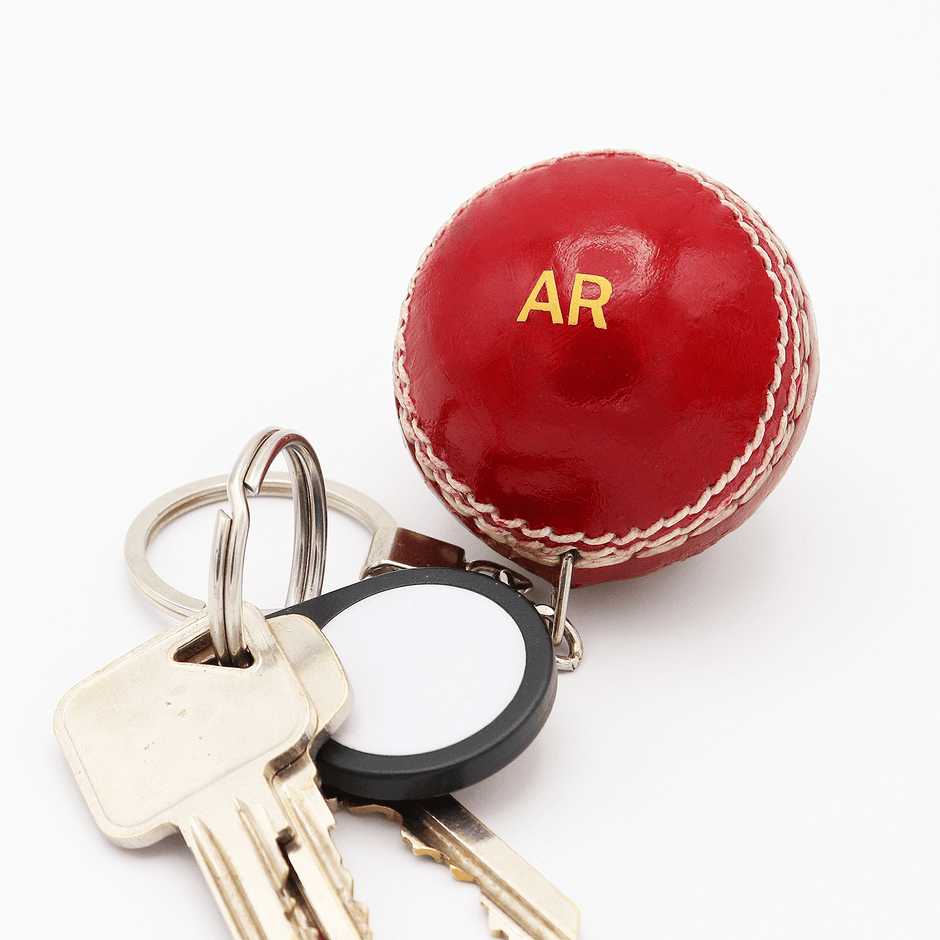 Personalised Miniature Cricket Ball Keyring