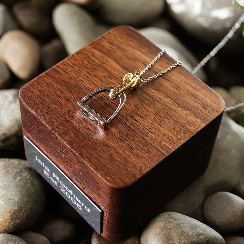 Personalised Sterling Silver and Gold Stirrup Necklace