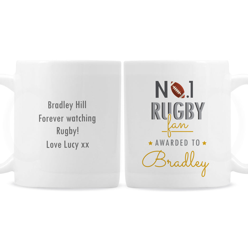 Personalised No1 Rugby Fan Mug