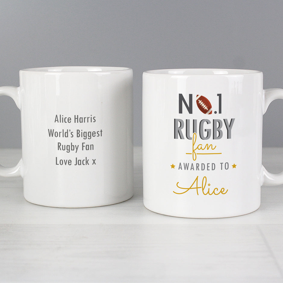 Personalised No1 Rugby Fan Mug