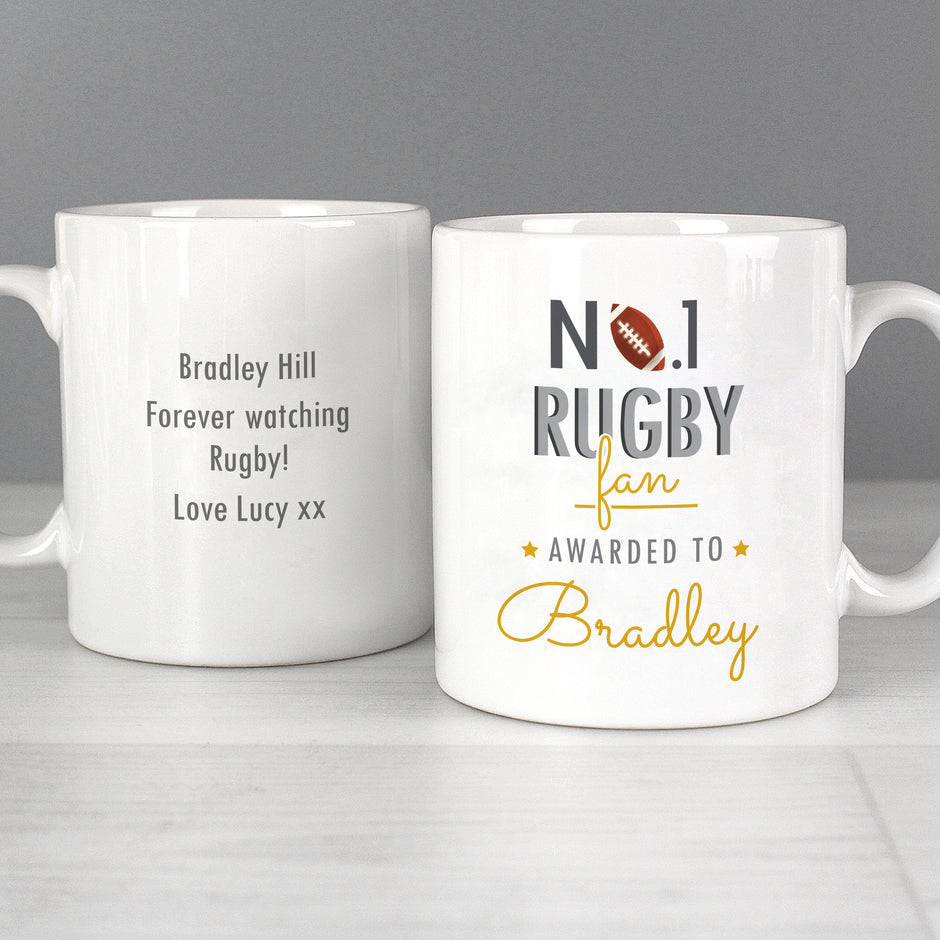 Personalised No1 Rugby Fan Mug