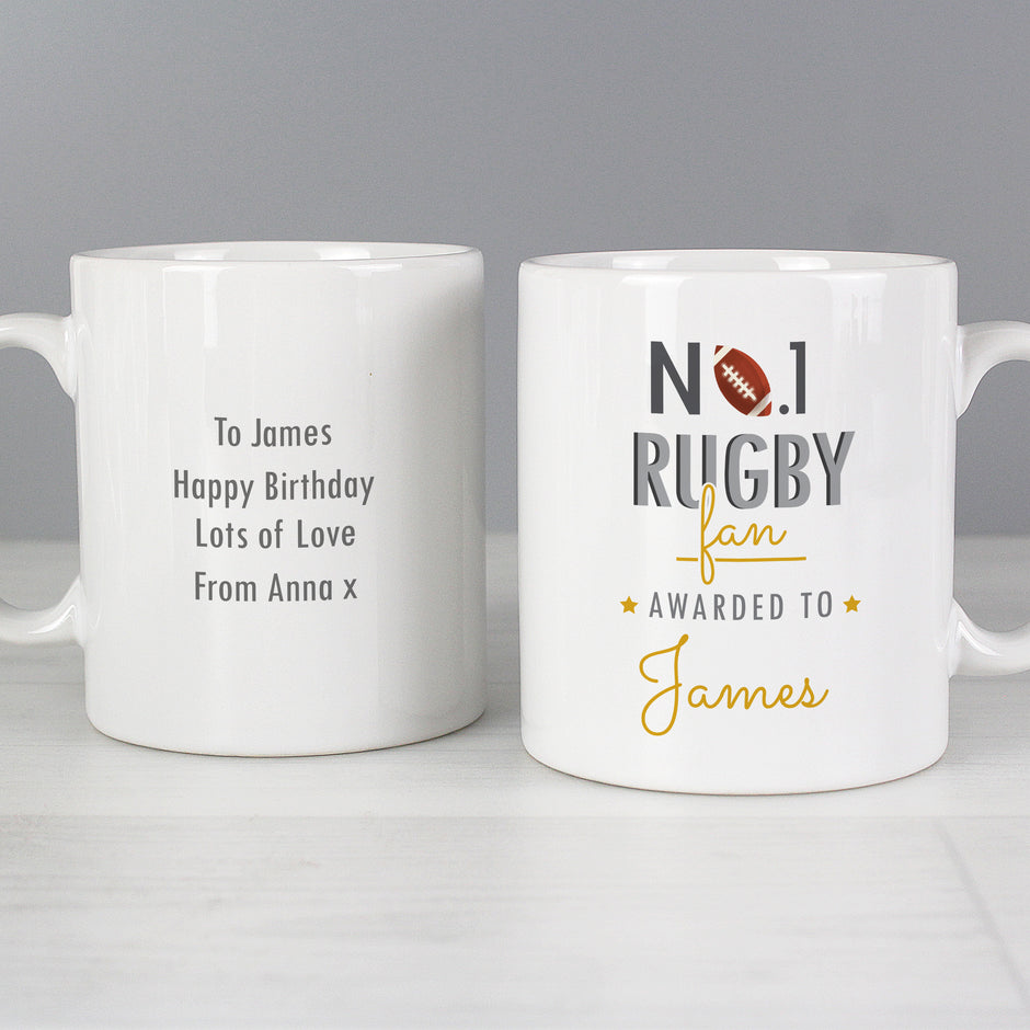 Personalised No1 Rugby Fan Mug