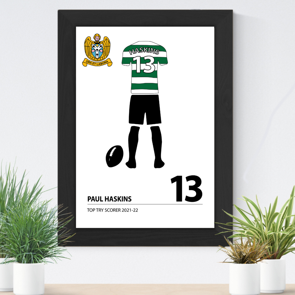Personalised Rugby Kit Print (Hoops and Stripes)