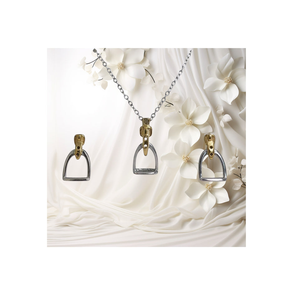 Personalised Sterling Silver And Gold Stirrup Gift Set