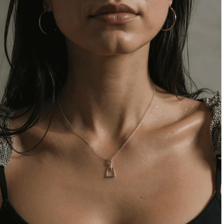 Personalised Sterling Silver And Gold Stirrup Gift Set