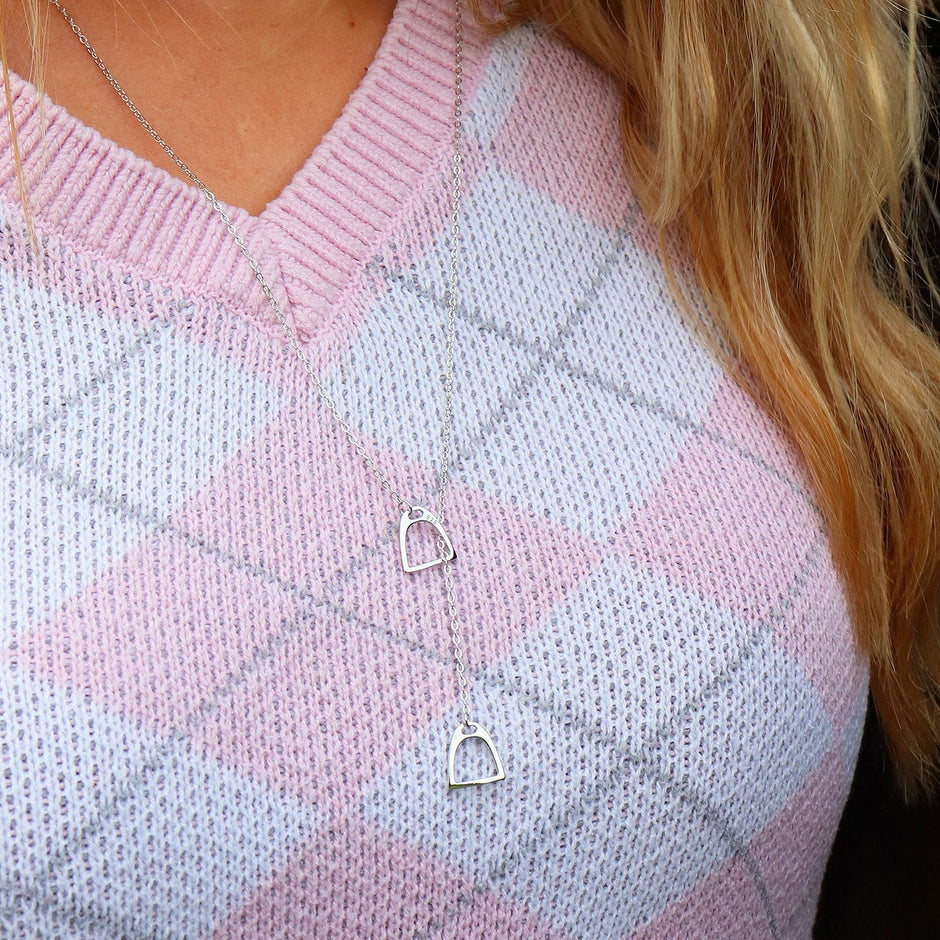 Personalised Gold or Silver Stirrup Necklace