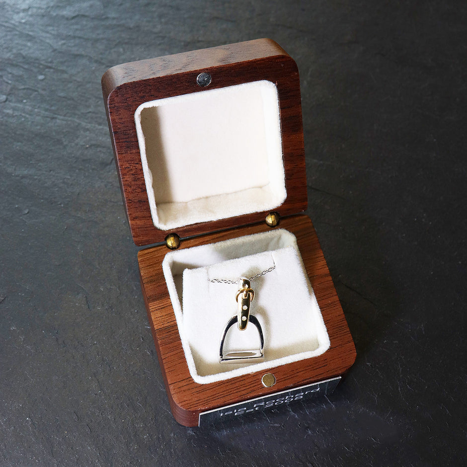 Personalised Sterling Silver and Gold Stirrup Necklace