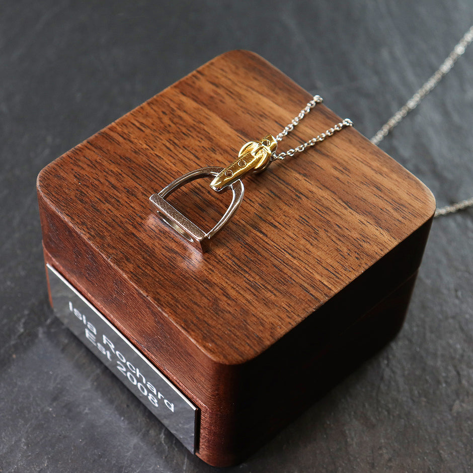 Personalised Sterling Silver and Gold Stirrup Necklace