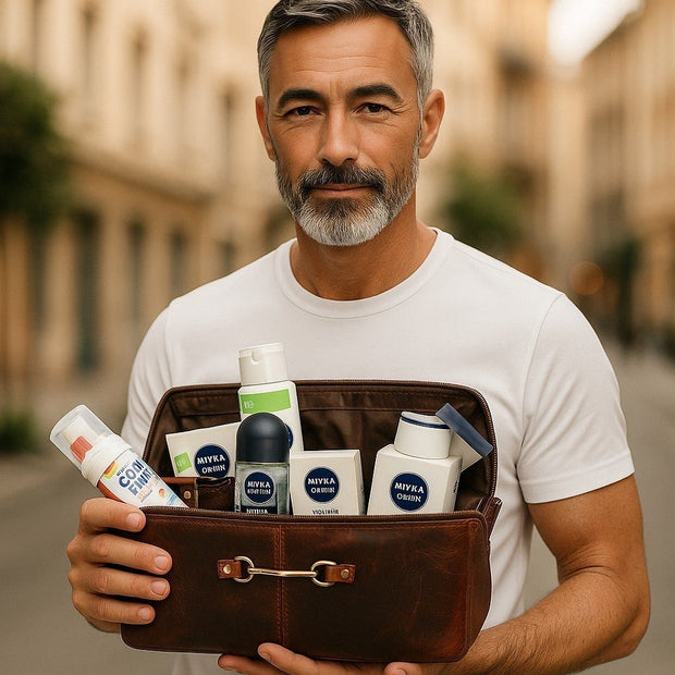 Personalised Snaffle Bit Leather Washbag