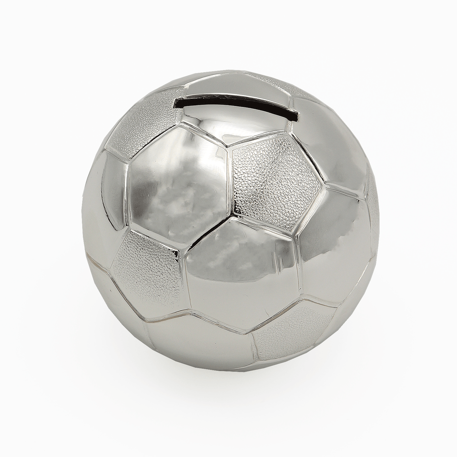 Silver Plated Football Money Box