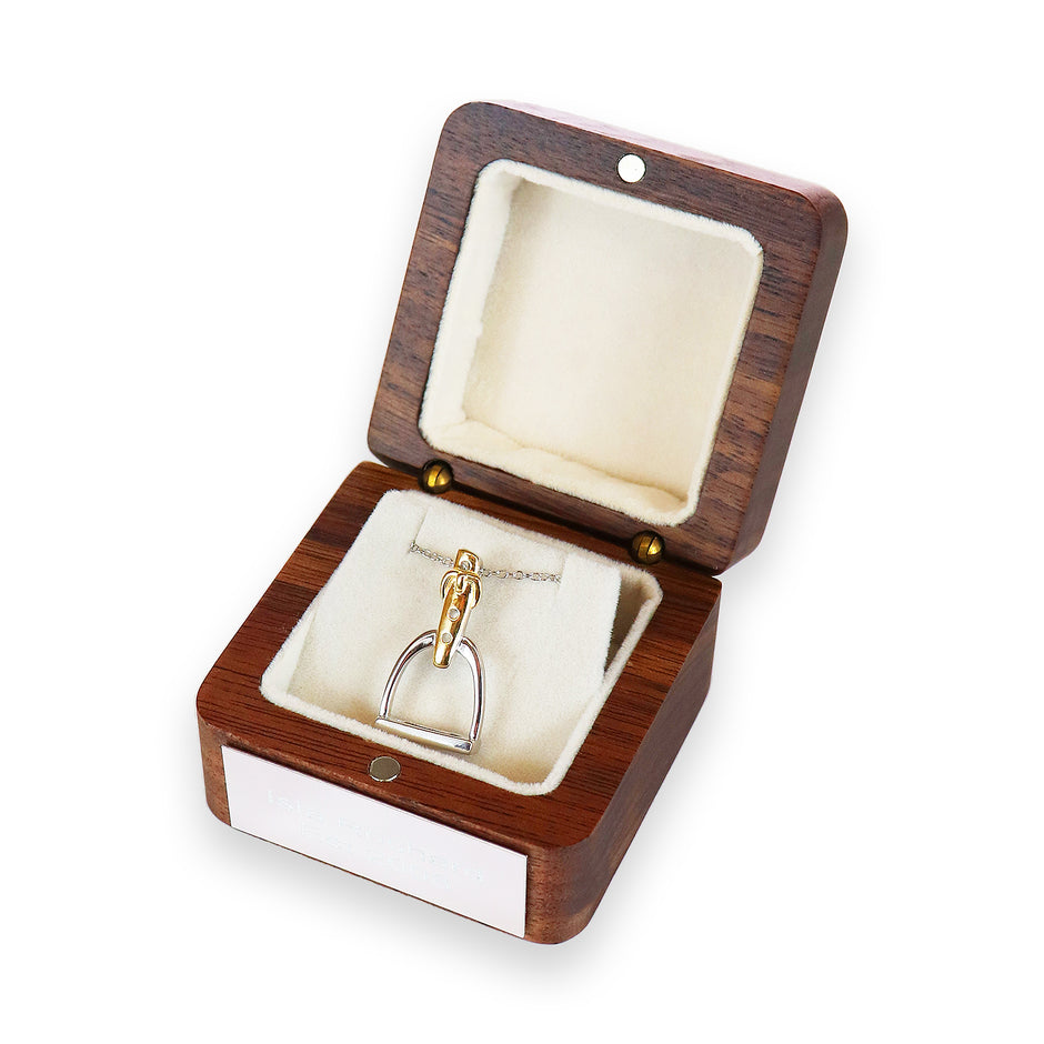 Personalised Sterling Silver and Gold Stirrup Necklace