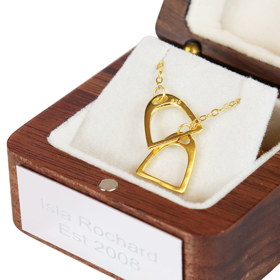 Personalised Gold or Silver Stirrup Necklace