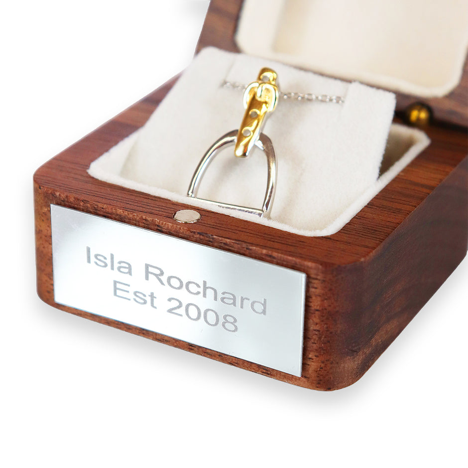Personalised Sterling Silver and Gold Stirrup Necklace