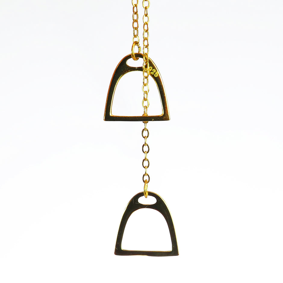 Personalised Gold or Silver Stirrup Necklace