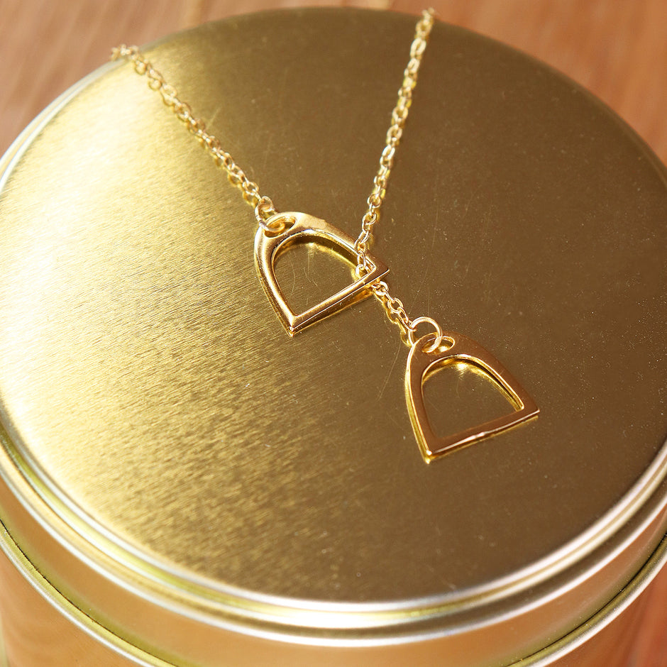 Personalised Gold or Silver Stirrup Necklace