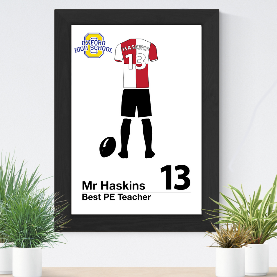 Personalised Rugby Kit Print (Quarters)