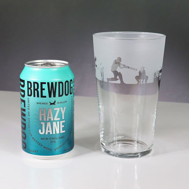 Cricket Themed Pint Glass